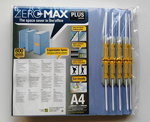 PLUS Japan, Zero Max Platzsparordner in Blau, 10er Pack (1x 10 Ordner)