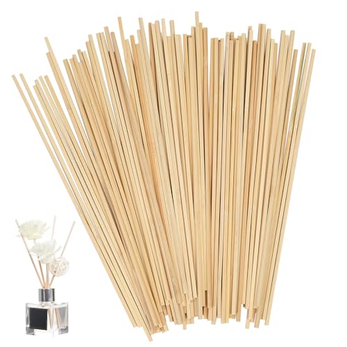 KOXXIAMOQ 250 Stück Holzstäbchen Zum Basteln, Zuckerwatte Stäbe Eckig, 4mm x 300mm Holzstäbe, Bambusstäb Bastelhölzer für DIY Handwerk Holzarbeiten Modellbau Dekorationen(Quadratisch)