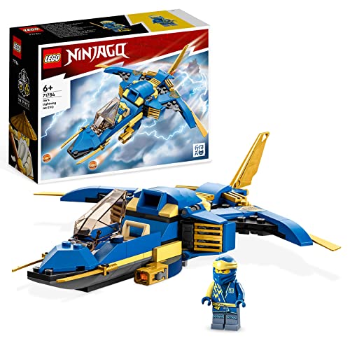 LEGO NINJAGO Jays Donner-Jet EVO, Aufrüstbares Ninja Spielzeug-Flugzeug mit Jay Minifigur, Geschenkidee zum Geburtstag für Kinder ab 7 Jahren 71784