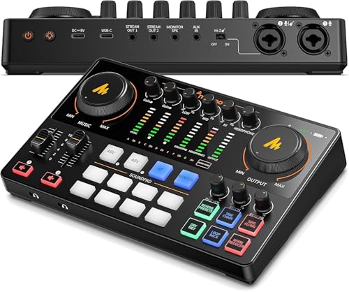 MAONO Podcast-Equipment-Bundle: Audio-Interface-Mixer mit zwei XLR-Eingängen für Podcast-Streaming MaonoCaster E2 Gen2