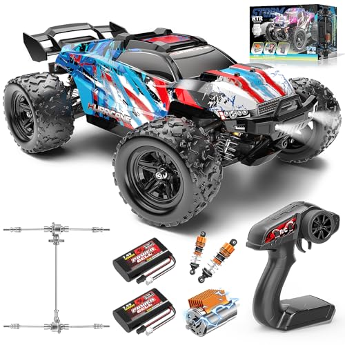 Ferngesteuertes Auto Erwachsene &Jungen 1:18 , RC Car 4WD monstertruck ferngesteuert Offroad 40 km/h mit Metallgetriebe und 2x 1200mAh Batterien, RC Auto Kompakt für Außenbereich Spielzeug ab 10 jahre