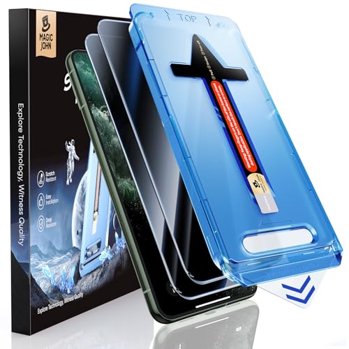 MAGIC JOHN 2 Stück für iPhone 11 Pro Max/iPhone Xs Max für Sichtschutzfolie (6,5 Zoll), 28-Grad-schutzwinkel-Einfaches, Auto-Dust-Eliminierung, 9H, Bläschenfrei, Einfache Installation