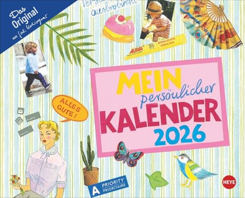 Gabi Kohwagner Mein persönlicher Kalender - Broschurkalender 2026 - Heye-Verlag - Wandkalender zum Eintragen - 30 cm x 24,3 cm (offen 30 cm x 48,6 cm)