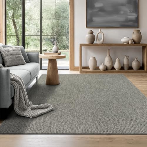 the carpet Mistra - Moderner In- und Outdoor Teppich, perfekt für das Wohnzimmer, Schlafzimmer oder die Terrasse, Wetterfest, langlebig und pflegeleicht, Anthrazit, 80 x 150 cm