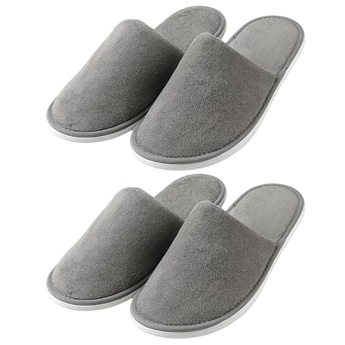 JcvPot 2 Paar Hotelslipper, Hausschuhe Für Gäste Set, Weiche Hotel Hausschuhe, Vielseitig Einsetzbar Für Reisen, Hochzeiten Und Wellness-Bereiche, Universalgröße