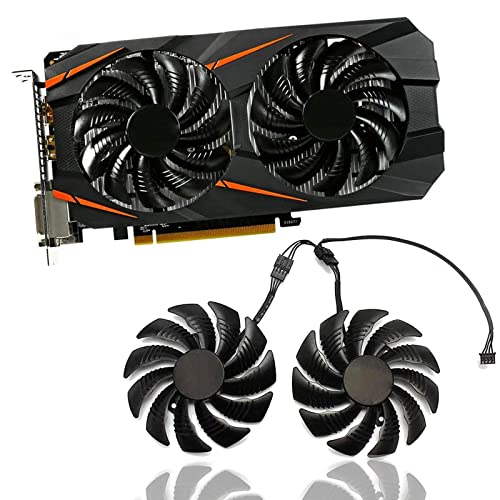 Dotodo 88MM T129215SU PLD09210S12HH Lüfter für Grafikkarte Kühler für Gigabyte GTX 960 / GTX 1050 / GTX 1060 / GTX 1070 / GTX 1070 ti/RX 470 570 580 | Lüfter Ersetzen Sie Den Kühler (Lüfter-AB)
