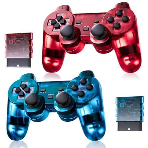 LeonDesigns Classic Wireless Controller für P-s2/D-S2/Pc - (ClearRed und ClearBlue)