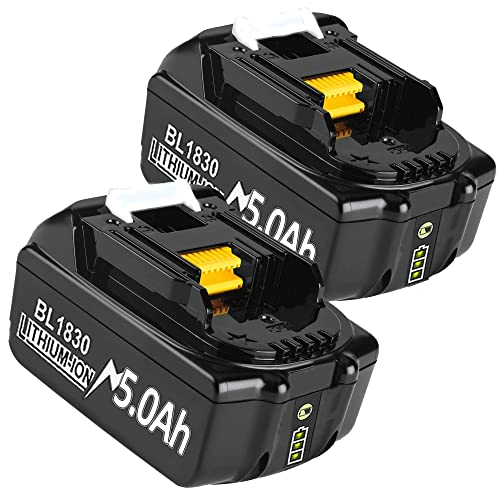 2X 18V 5000mAh Ersatzakku für Makita Akku 18V BL1830 BL1830B BL1850 BL1850B BL1860 BL1860B BL1840 BL1835 BL1845 BL1820 LXT-400 Werkzeugakkus