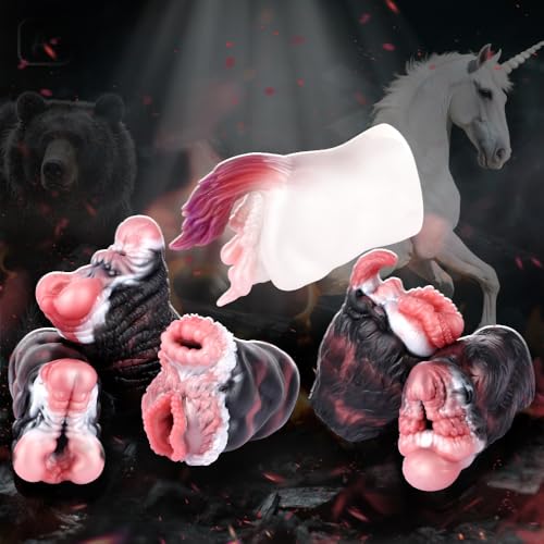 Realistischer Tier Masturbator Taschenmuschi Sexspielzeug Für Männer Solo 6 Modelle Groß 3D Silikon Tier Vagina Masturbatoren Cup Masturbator Penismassage Penistraining Sex toys (G6263-Pferd)
