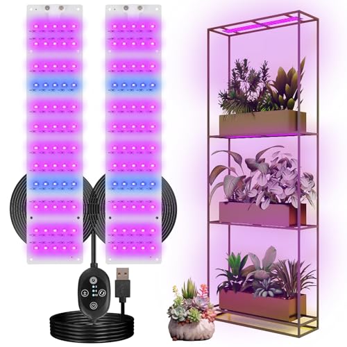 FenglinWisdom Pflanzenlampe LED Vollspektrum,USB led grow lampe,Wasserdicht Grow Light mit 3/6/12H Zeitschaltuhr, for Indoor Plants Seeding Veg Flower Growing Lamp