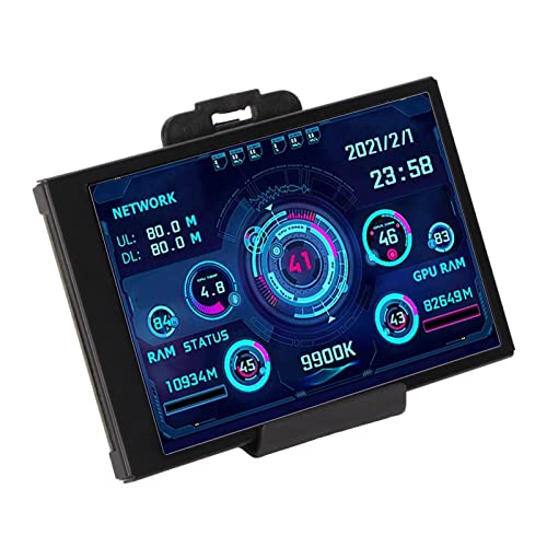 PUSOKEI 3,5 Zoll IPS USB Bildschirm, PC CPU RAM Datentemperaturmonitor, PC Sensor Panel Display, IPS Vollbetrachtungswinkel, USB C Schnittstelle, für System