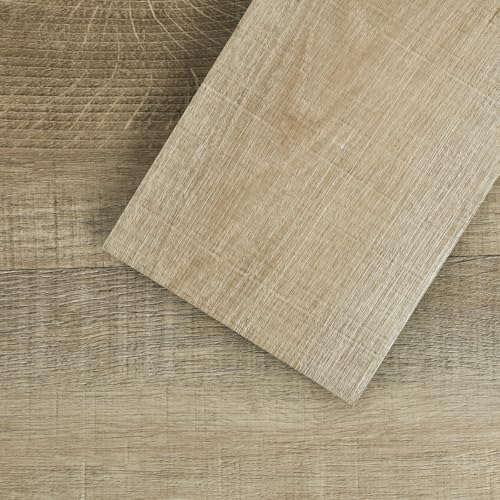 MULGREAT PVC Bodenbelag Vinyl Bodenbelag Selbstklebende Dielen Selbstklebend Langlebige Holzmaserung für Schlafzimmer, Khaki