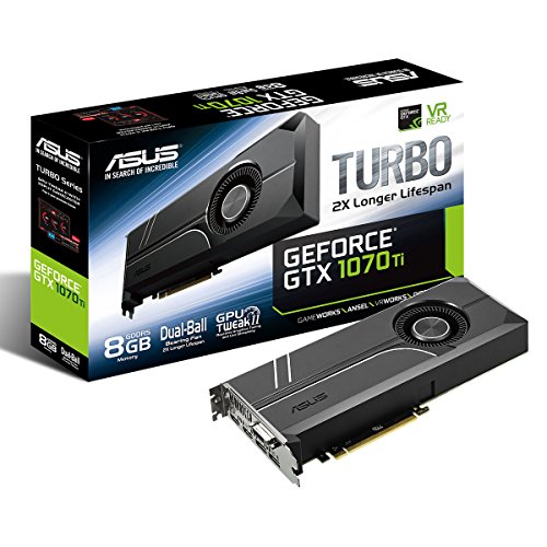 Asus 90YV0BJ0-M0NA00 Turbo GeForce GTX 1070 Ti, 8G, 8GB GDDR5, DVI, 2x HDMI, 2x DP Schwarz