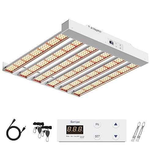 SPF2000 PRO 200 W Pflanzenlampe Led Grow Light, Abdeckung, mit Veg und Bloom Dimmer Timer Grow Lampe, Vollspektrum Wachstumslampen für Zimmerpflanzen, Aussaat und Blüte, LED Pflanzenleuchte