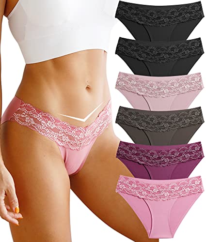 BeReady Seamless Slips Damen Spitze Unterhosen Damen Nahtlose Unterwäsche Frauen Sexy Set Weiche Stretch Atmungsaktiver Unsichtbar Hipster Unterwäsche Damen Mehrpack