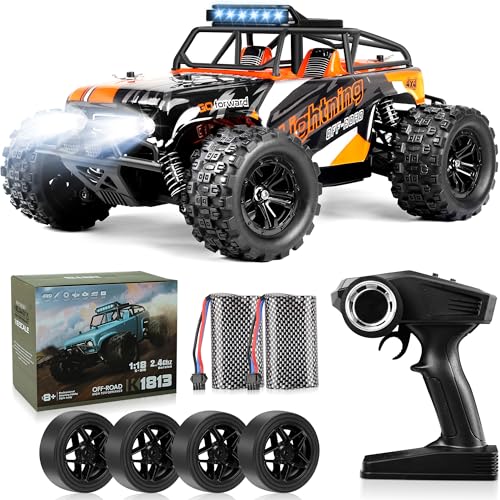 JOYTREKY Ferngesteuertes Auto - RC Auto 1:18 Monster Truck 40KM/H 4WD Geschenk fürTeenager Erwachsene 2.4GHz Wasserdichtes Geländefahrzeug