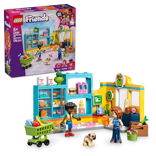 LEGO Friends Heartlake City Mini-Markt - Spielzeugladen mit 2 Mini Puppen, Hundefigur, Kasse & Spielzeug Lebensmittelzubehör - Geburtstagsgeschenk für Mädchen ab 5 Jahren - 42680