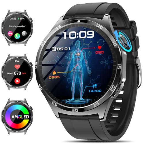 2026 Neu Smartwatch Herren mit EKG/ΒΙυτｚυcker/Harnsäure/BMI Rund 1,43