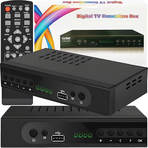 Retoo DVB-T2 Receiver mit HDMI Full HD 1080p, Digital Empfänger mit H.265 HEVC, Kabel-Receiver mit USB, Mediaplayer mit PVR, SCART, Terrestrischer Decoder, Fernbedienung, Schwarz