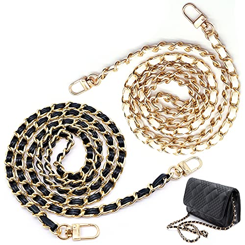 JJQHYC 2 Stück Taschenkette Metall Kette Trageriemen 120 cm Kettenriemen Ersatz Schulterriemen für Damen Handtaschen Geldbeutel