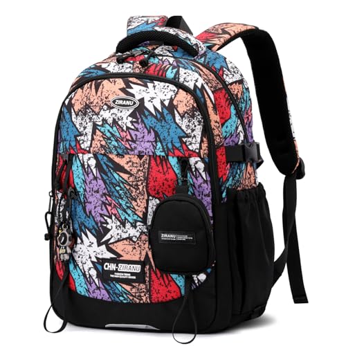 Amythe Schulrucksack Jungen, Wasserdichter Teenager Rucksack mit 15,6 Zoll Laptopfach und Trolley Gurt, Leichter Schulranzen für Schule Gymnasium Reise, 30L Lässiger Tagesrucksäcke