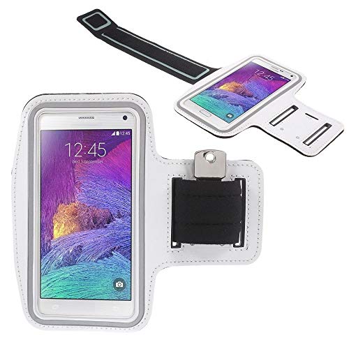 DFV mobile - Neoprene Arm Cover Armband Sport Running Bike Walking Cycling Gym for Razer Phone 2 - White