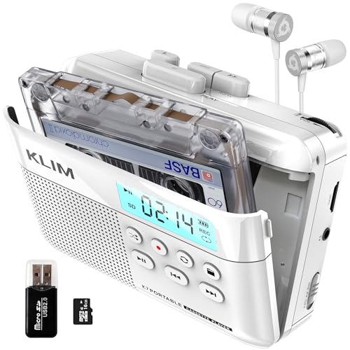 Kassettenspieler - Kassettenrekorder - Cassette Player - Kassetten Digitalisieren - Tragbarer Kassettenrekorder - Mikrofon & Lautsprecher - Wiederaufladbarer Akku - In-Ear-Kopfhörer - 16GB SD-Karte