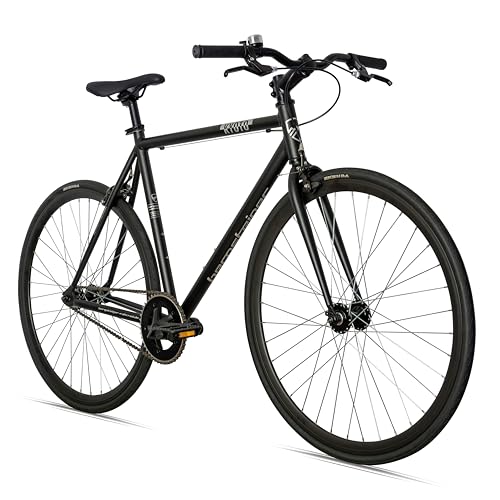 Bergsteiger Kyoto 28 Zoll Singlespeed Fixie Fahrrad, Aluminium Rahmen, Flip-Flop-Nabe, Retro-Design, Fixed Gear, Urban Bike für Herren & Damen