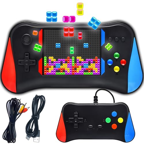 Retoo Handheld Spielkonsole Für Zwei Spieler mit 500 Klassische Spielen, 3.5 Zoll LCD Bildschirm, Retro-Videospielkonsole Spieler für Kinder Spielzeug, Retro Game Console, 1200 mAh Akku