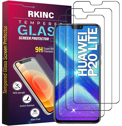 RKINC 3 Stück, Panzerglas Schutz Glas für Huawei P20 Lite, Nova 3e, Panzer HD Displayschutzfolie, 0,33 mm kratzfest, splitterfrei, blasenfrei, lebenslangeGarantie