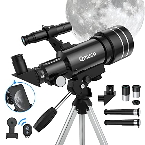 Teleskop Kinder Fernrohr Teleskop Astronomie, Teleskop für Erwachsene, 70mm Blende, 400mm AZ-Halterung, Teleskop für Kinder Anfänger mit Stativ, Handy-Adapter (40070)