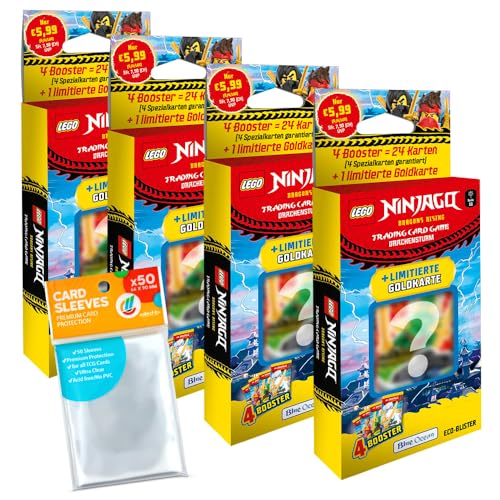 Bundle mit Lego Ninjago Serie 11 Trading Cards - Alle 4 verschiedenen Blister + Exklusive Collect-it Hüllen