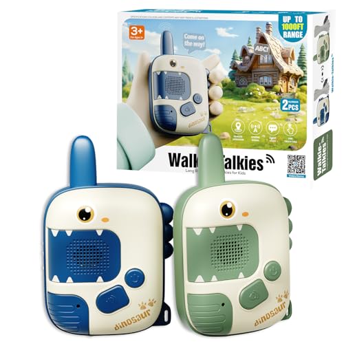 DQMOON Walkie Talkie Kinder, Spielzeug ab 3 4 5 6 7 8 Jahre Dinosaurier Spielzeug Geschenke Junge 3-10 Jahre Outdoor Spiele für Kinder Walki Talki Kinderspielzeug Weihnachten Geschenkideen Spielsachen