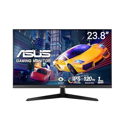 ASUS Eye Care VY249HGR - 24 Zoll Full HD Monitor - 120 Hz, 1ms MPRT, AdaptiveSync, GameFast Input - IPS Panel, Vesa 100x100, 16:9, 1920x1080, D-Sub, HDMI