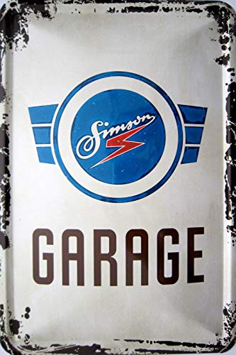 vielesguenstig-2013 Blechschild 20x30cm gewölbt - Simson Garage Vintage Logo