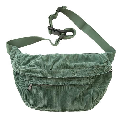 Micmores Bauchtasche Damen Mode Crossbody Bag Damen groß Gürteltasche mit Verstellbarer Schultergurt, Brusttasche Tasche Umhängetasche für Reisen, Klettern, Wandern (Grün)