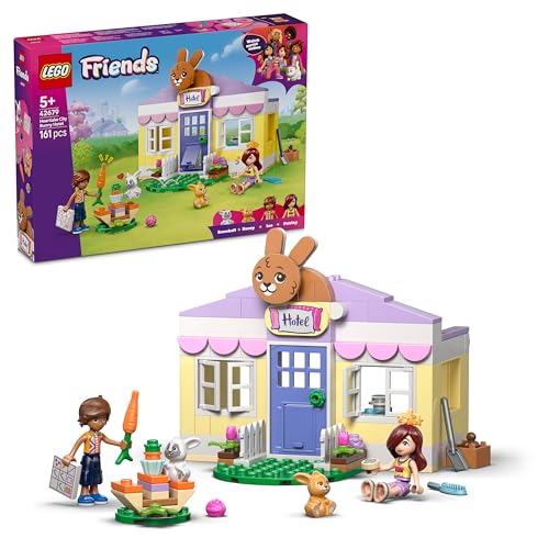 LEGO Friends Heartlake City Hasenhotel - Haus-Spielset mit 2 Mini Puppen, 2 Tierfiguren & Tierpflege Zubehör - Geburtstagsgeschenk für Mädchen ab 5 Jahren - 42679