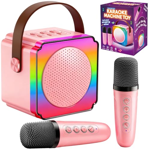 Gontence Karaoke Maschine mit 2 Mikrofonen, Geschenk Spielzeug für 3-12 Jahre Mädchen Jungen, Karaoke Maschine mit Mikrofon Geburtstagsgeschenk für Kinder ab 3 Jahre ostergeschenke Kinder