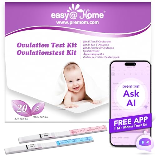 Easy@Home 20 Ovulationstest + 5 Schwangerschaftstest Frühtest: Empfindlich Fruchtbarkeitstest für Frauen 25 mIU/ml - Eisprung Teststreifen Kinderwunsch (20 LH + 5 HCG)