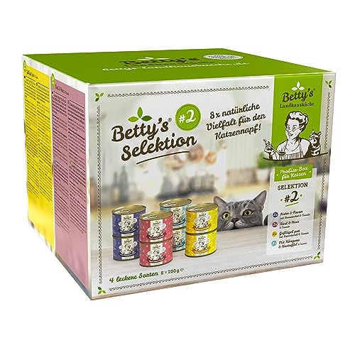 Betty's Landhausküche Katze Selektion Nr.2 (8 x 200g) Nassfutter Dosen