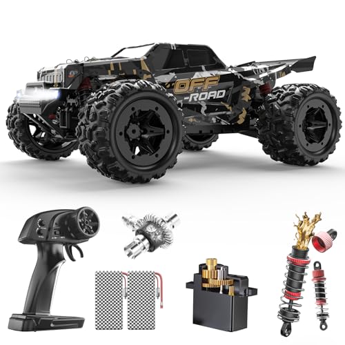 DEERC 9309E 1:16 Ferngesteuertes Auto für Erwachsene, Geländewagen 40 km/h, 4WD Elektro Offroad Monstertruck, 2.4GHz Hochgeschwindigkeitsauto, Wasserdichtes RC Auto mit 2 Akkus für Jungen & Kinder