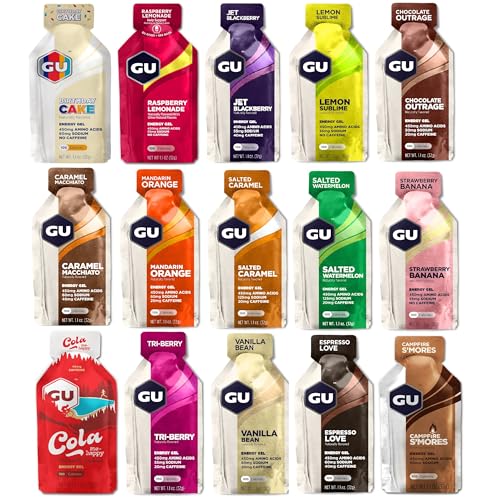 GU Energy Gel Testpaket mit 15 Gels, verschiedene Sorten (15 x 32g)