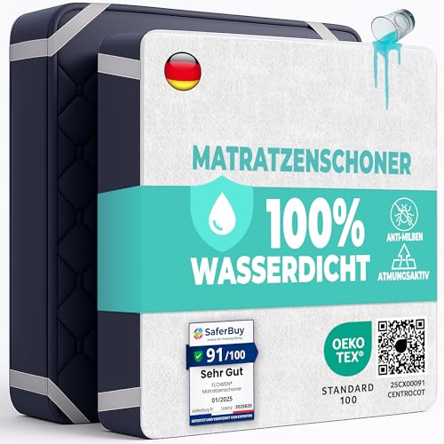 Matratzenschoner 200x200 cm wasserdichte Matratzenauflage aus Baumwolle Nässeschutz Inkontinenzunterlage Matratzenbezüg Atmungsaktive Anti-Allergie und Anti Milben für Bett und Matratze Waschbar