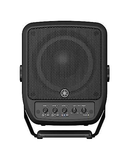 Yamaha STAGEPAS 100 Tragbares PA-System – 100W Class-D Verstärker, hochwertiger Koaxialtreiber, 3-Kanal-Mixer, Multipoint-Bluetooth-Konnektivität, Leicht – Schwarz