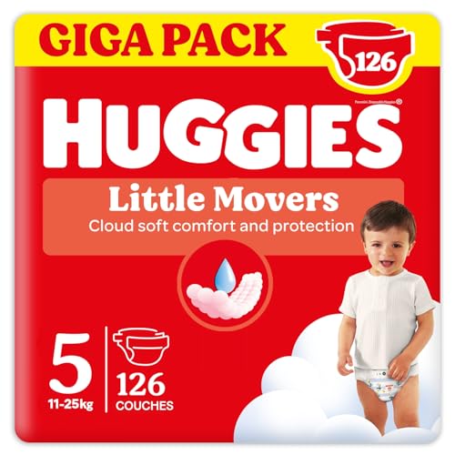 Huggies Baby-Windeln Little Movers, Disney-Design, Größe 5, 126 St. (3 x 42), Monatsbox