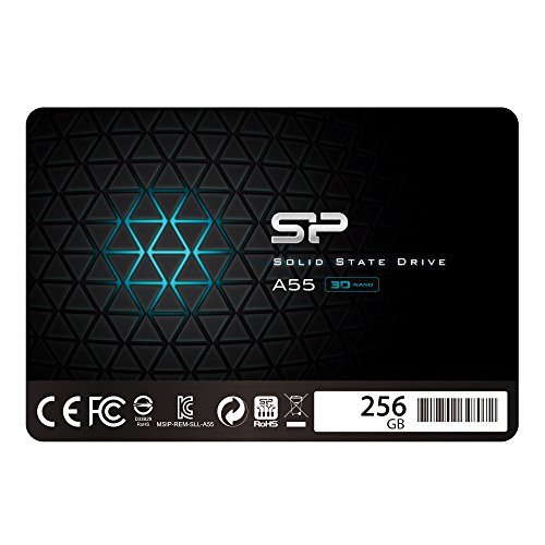 Silicon Power SSD 256GB 3D NAND A55 SLC Cache Performance Boost 2,5 Zoll SATA III 7mm (0,28