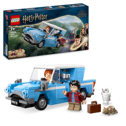 LEGO Harry Potter Fliegender Ford Anglia, baubares Spielzeug-Auto für Kinder, Geschenk für Jungs, Mädchen und alle Fans ab 7 Jahren, Set mit 2 Mini-Figuren inkl. Ron Weasley für Rollenspiele 76424