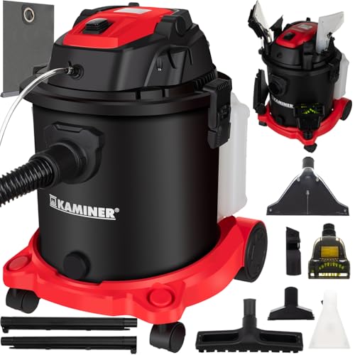 Nass-/ Trockensauger mit Blasfunktion 3 in 1 Schwamm- und HEPA-Filter 6 Düsen Leise Leistungsstark Industrieller Waschsauger 20L für Teppiche und Polster | Nasssauger mit Sprühfunktion und Zubehö