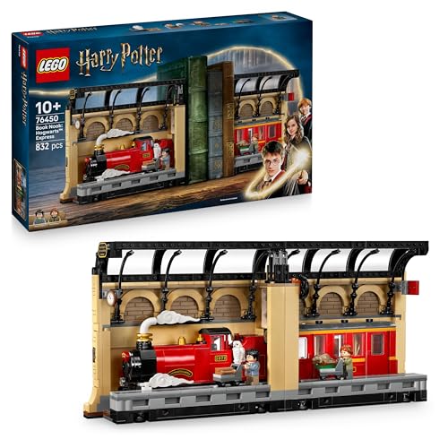 LEGO Harry Potter Buchstütze: Hogwarts Express - Set mit Spielzeug Zug, 2 Minifiguren inkl. Ron Weasley, Hedwig und Krätze - Wizarding World Geschenk für Jungen, Mädchen & Fans ab 10 Jahren - 76450