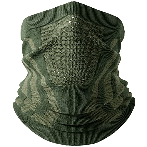 WTACTFUL Schlauchschal Herren Halbe Sturmhaube Motorrad Halstuch Herren Halswärmer Ski Mask Skimaske Halsschlauc Neck Gaiter Motorrad Gesichtsmaske für Winter Laufen Skifahren Snowboarden Alle Grün